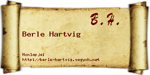 Berle Hartvig névjegykártya